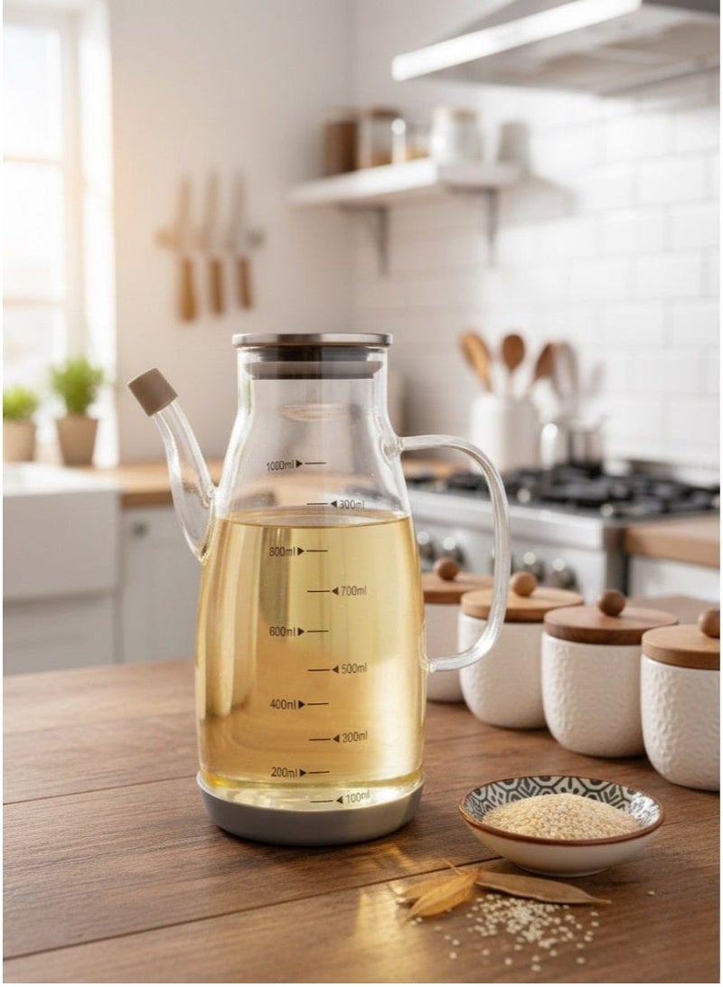 القناص مزيتة زجاج  1لتر  بغطاء محكم من الاستيل والسيليكون - Image 5