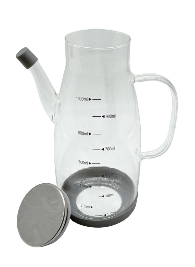 القناص مزيتة زجاج  1لتر  بغطاء محكم من الاستيل والسيليكون - Image 4