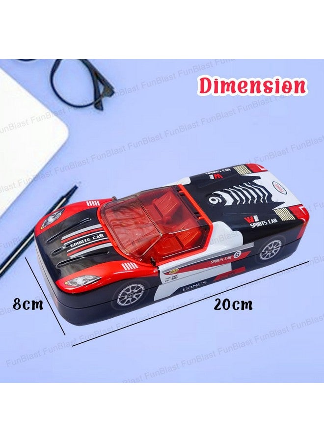 فنبلاست صندوق أقلام متعدد الألوان على شكل سيارة معدنية من فن بلاست للأطفال، حافظة أقلام معدنية مزدوجة الطبقات للأطفال الأولاد، صندوق منظم للقرطاسية، صندوق أقلام وأقلام رصاص للأطفال في المدارس، هدايا إرجاع للأطفال (قد يختلف اللون) - Image 3