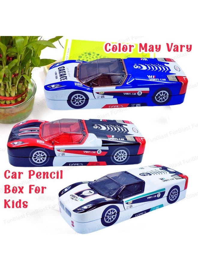 فنبلاست صندوق أقلام متعدد الألوان على شكل سيارة معدنية من فن بلاست للأطفال، حافظة أقلام معدنية مزدوجة الطبقات للأطفال الأولاد، صندوق منظم للقرطاسية، صندوق أقلام وأقلام رصاص للأطفال في المدارس، هدايا إرجاع للأطفال (قد يختلف اللون) - Image 4