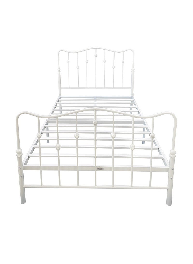 Generic Luxury White Metal Bed Frame – 120×200 cm (Heavy 18 kg) – High Durability  - Image 4
