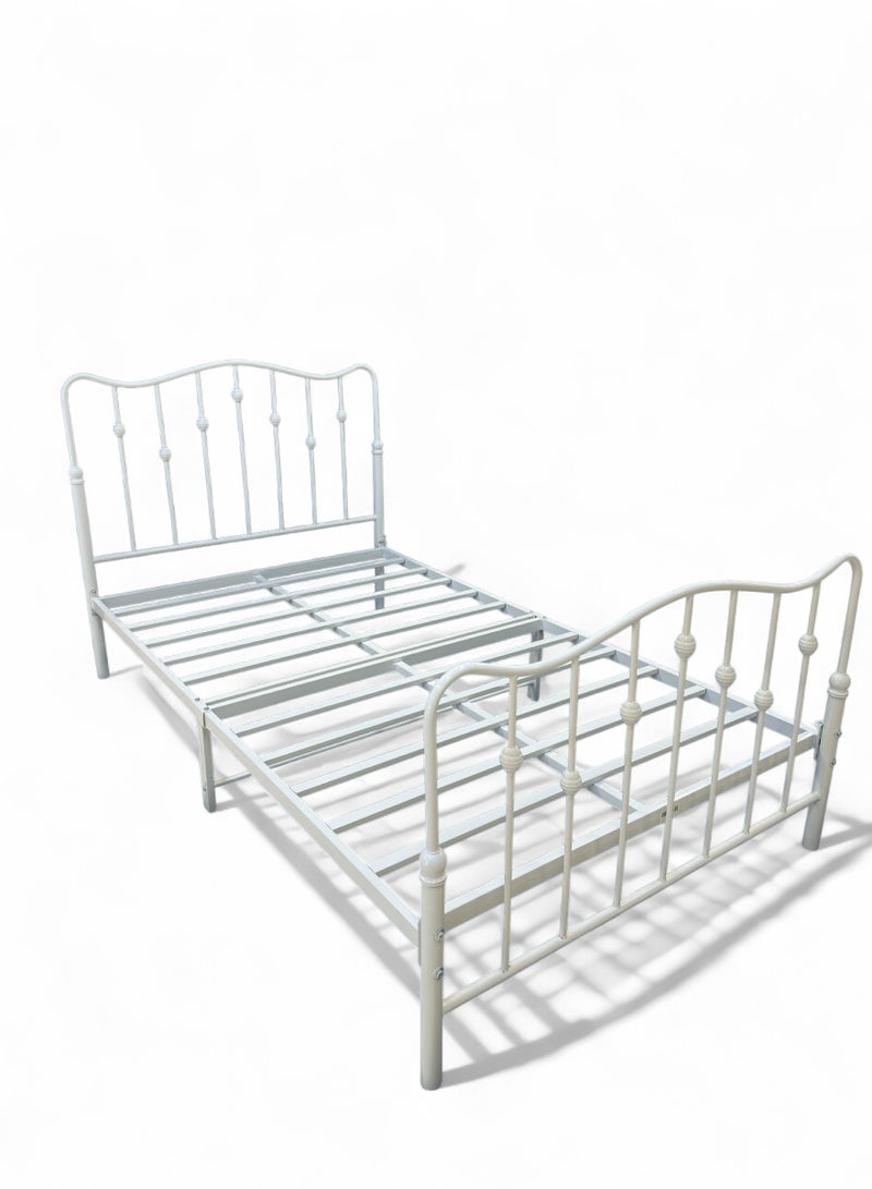 Generic Luxury White Metal Bed Frame – 120×200 cm (Heavy 18 kg) – High Durability  - Image 5