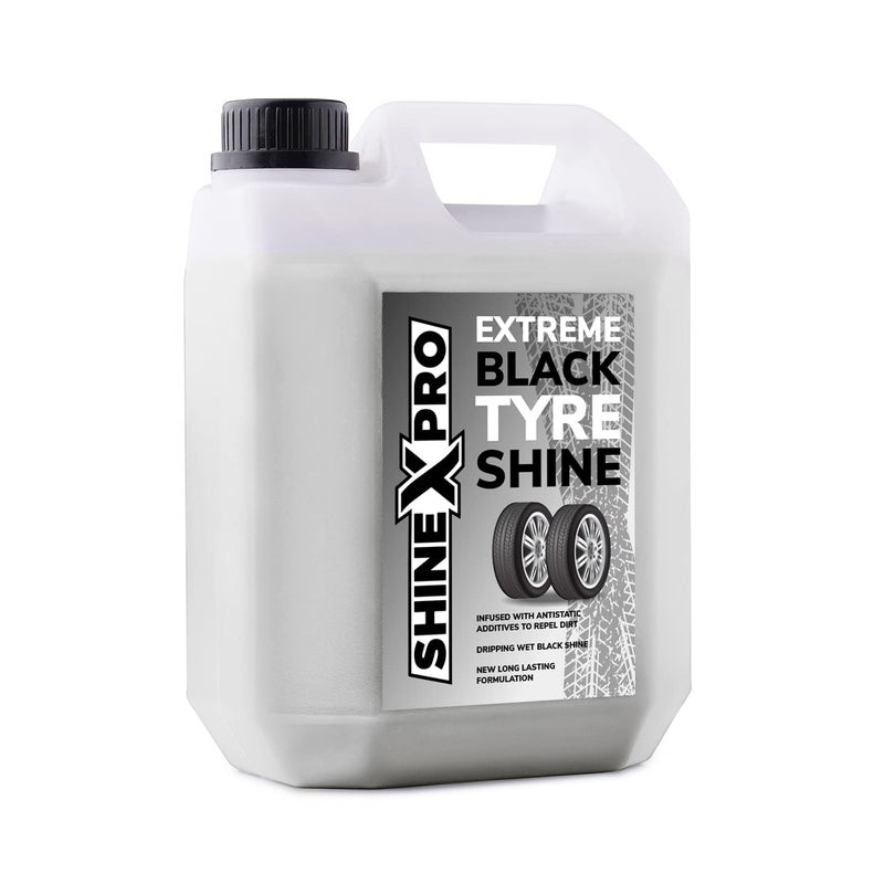 ShineXPro Bike & Car Tyre Polish - 2.7L Extreme Black Tyre Shine - Long Lasting & Dirt Repellant Formulation - Ultra Wet Black Shine, Non-Greasy Tyre Polish for Car (2.7L) - Image 3
