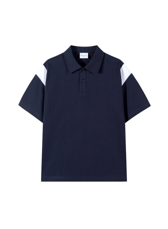 POLO Pure Cotton Double Thread Men's Polo Shirt Summer  Trendy Short Sleeve Simple Match Couple Shirt  - Image 1