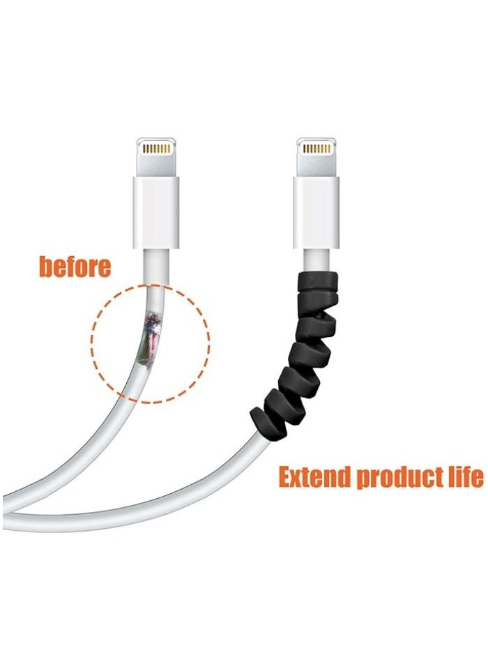 Generic 12-Pack Silicone Charging Cable Protectors | Spiral Cord Saver for Micro USB/Mouse Cables | Fits Phones, Computers & Chargers  - Image 4