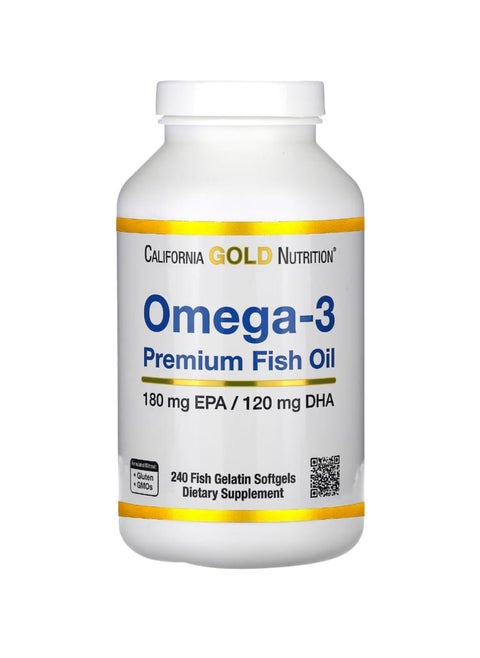California Gold Nutrition أوميجا 3 زيت السمك الفاخر، 240 كبسولة هلامية من جيلاتين السمك