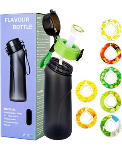 Air Up Water Bottle Air Up Water Bottle with 7 Flavor Pods 750ML Air Up Drinking Water Bottle Starter Set with Flavour Capsules 0% Sugar Water Cup BPA Free Suitable for Outdoor Sport (Blackgreen)