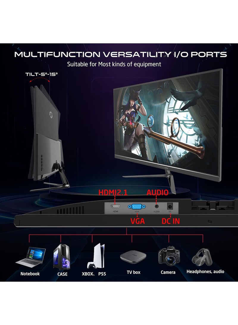 جايم أون شاشة 22 بوصة بدقة Full HD، 120 هرتز، 0.5 مللي ثانية، لوحة IPS، HDMI 2.1، FreeSync، متوافقة مع NVIDIA G-Sync، مدعومة من PS5، دقة 1920x1080، تصميم فائق النحافة - Image 2