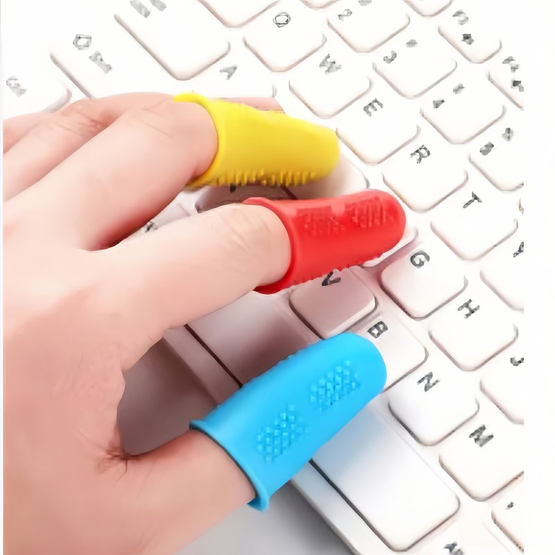 15pcs Silicone Finger Sleeves For Increasing Friction Firm Grip Multicolor Anti Slip Finger Covers 3 Large 9 Medium 3 Small - Image 2
