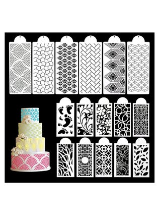 Cake Decorating Stencils 16PCS Cake Decorating Stencils Templates Buttercream Lace Cake Stencil Geometric Icing Stencils Cake Printing Fine Hollow Molds Side Baking Mesh Stencils for Cake Decorating - pzsku/ZAF126282C43915A07B9FZ/45/_/1683261057/f959b729-608f-4ef4-8b86-294dd8ae7ead