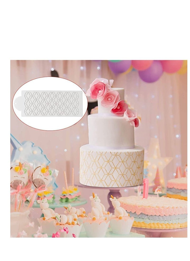 Cake Decorating Stencils 16PCS Cake Decorating Stencils Templates Buttercream Lace Cake Stencil Geometric Icing Stencils Cake Printing Fine Hollow Molds Side Baking Mesh Stencils for Cake Decorating