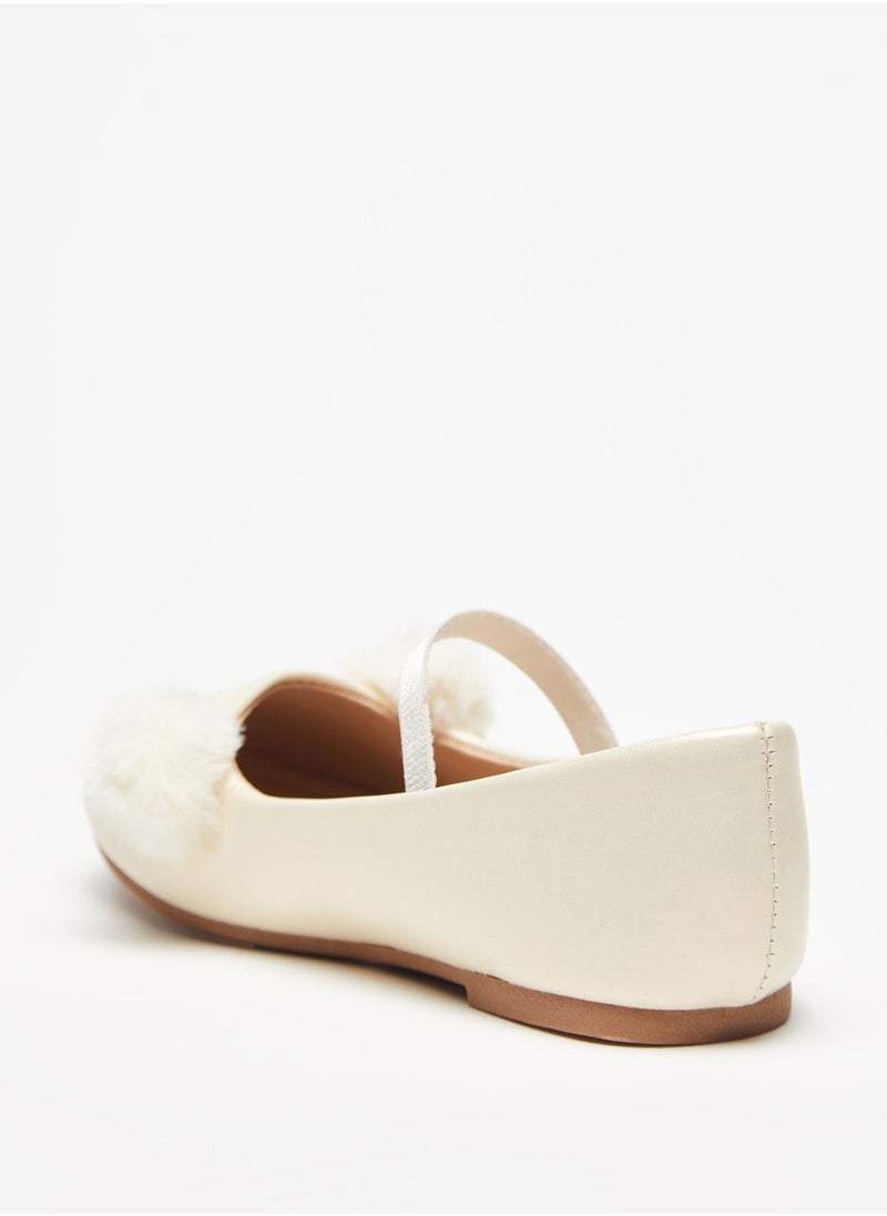 shoexpress - Embroidered Round Toe Slip-On Ballerina Shoes with Elastic Strap - Image 1