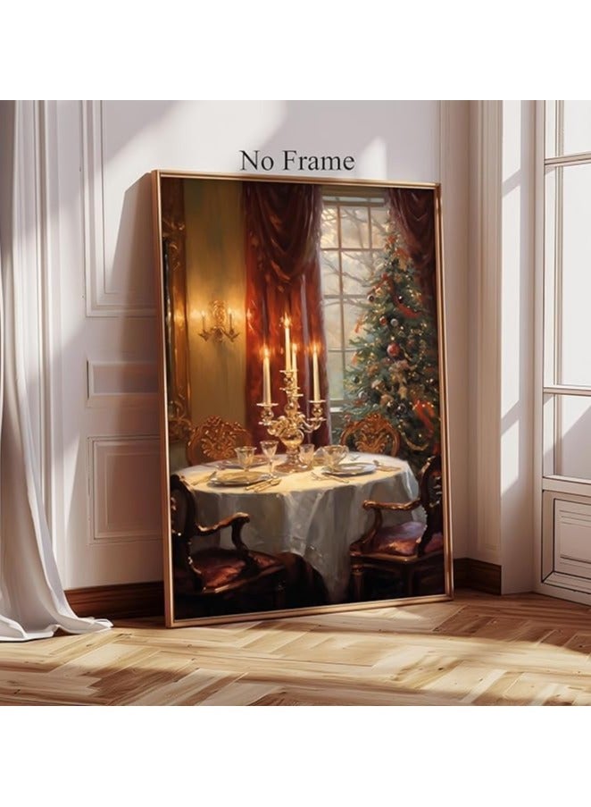 Today idea Vintage Christmas Canvas Wall Art | Christmas Tree Artwork, Winter Scene Paintings, Retro Christmas Prints, For bedroom, Living Room, Dressing Room & Office Decor 16x24 inch - Image 2