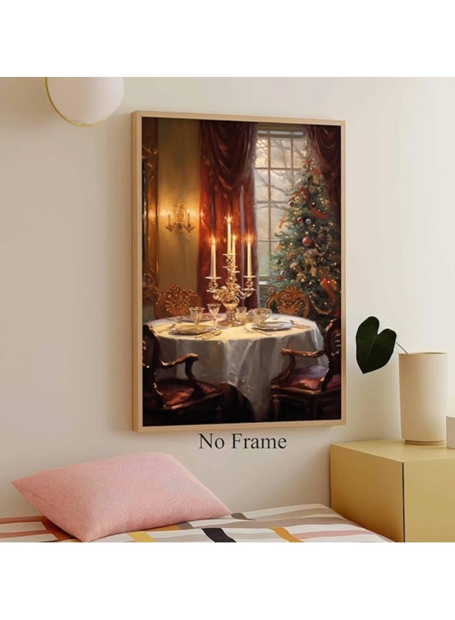 Today idea Vintage Christmas Canvas Wall Art | Christmas Tree Artwork, Winter Scene Paintings, Retro Christmas Prints, For bedroom, Living Room, Dressing Room & Office Decor 16x24 inch - Image 5