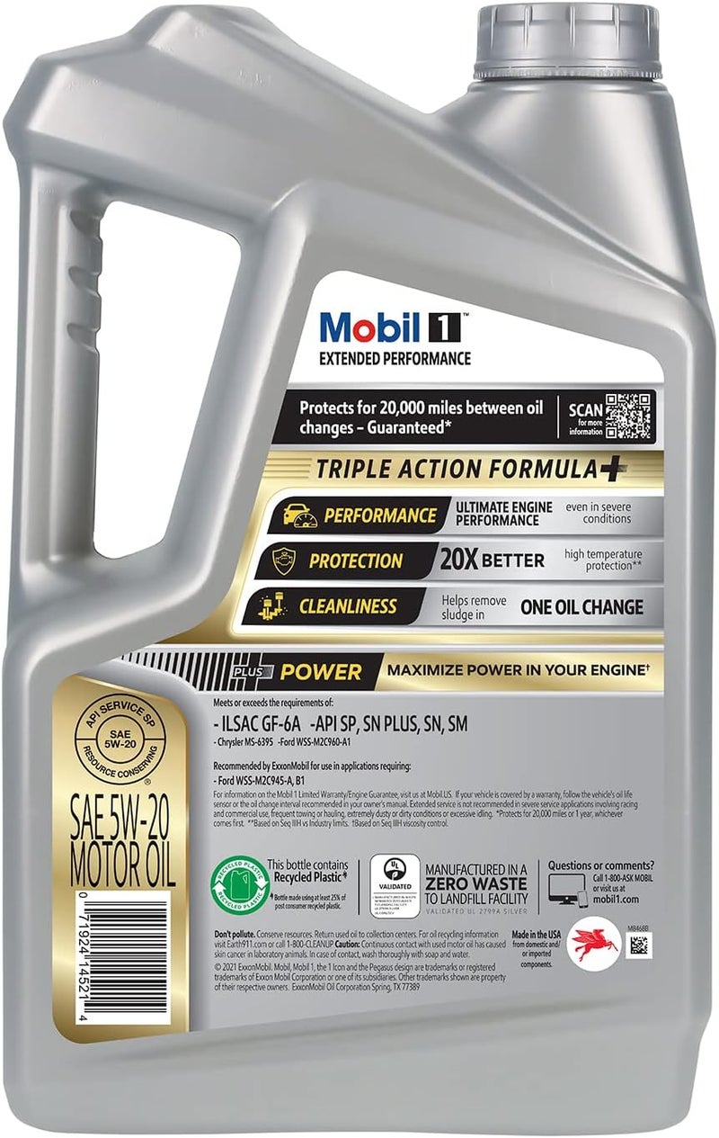 Mobil زيت محرك موبيل 1 للأداء الممتد بالكامل الاصطناعي 5W20 5 كوارت - Image 3