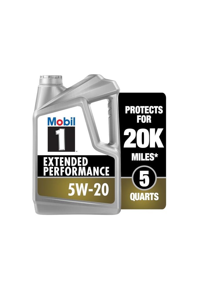 Mobil 1 Extended Performance Full Synthetic Motor Oil 5W20 5 Quart - Image 1