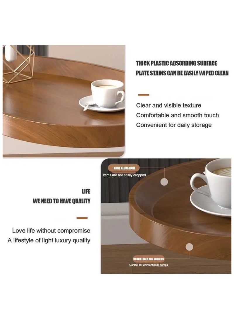 Generic Sofa Side Table C Shaped End Table Slide Under Sofa Table Couch End Tables for Living Room Bedroom Bathroom Rustic Snack Coffee Laptop Table Egg Oval Shaped Metal Frames Easy Assembly - Image 5