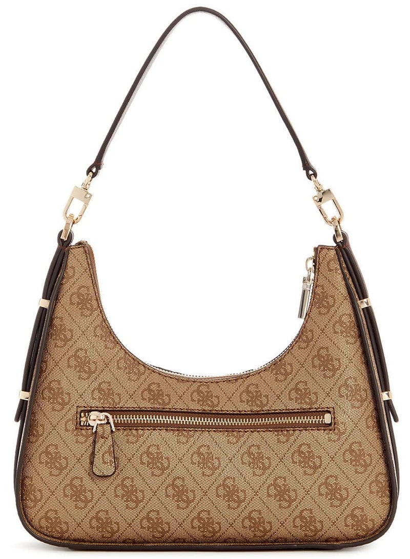 Guess Latte Logo Brown Light Brown Brown Women Shoulder Bag Hwsg9000180 Lgw - Image 4