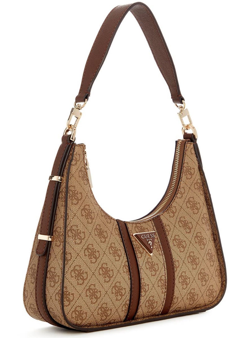 Guess Latte Logo Brown Light Brown Brown Women Shoulder Bag Hwsg9000180 Lgw - Image 3