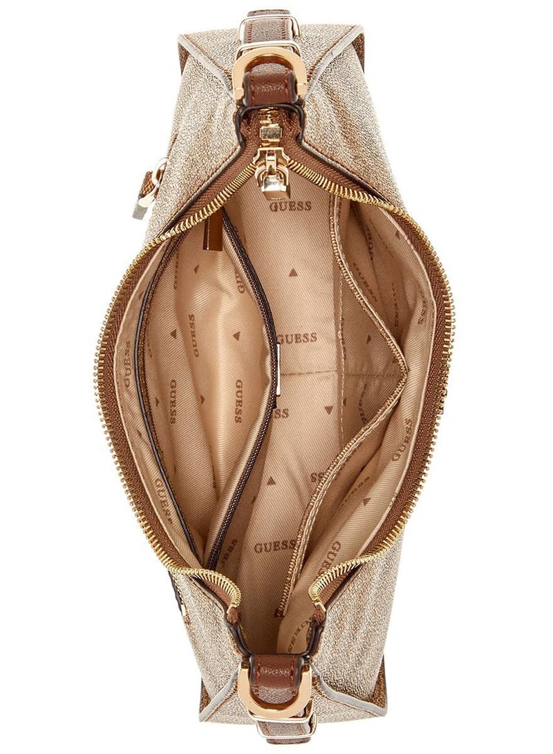Guess Latte Logo Brown Light Brown Brown Women Shoulder Bag Hwsg9000180 Lgw - Image 5