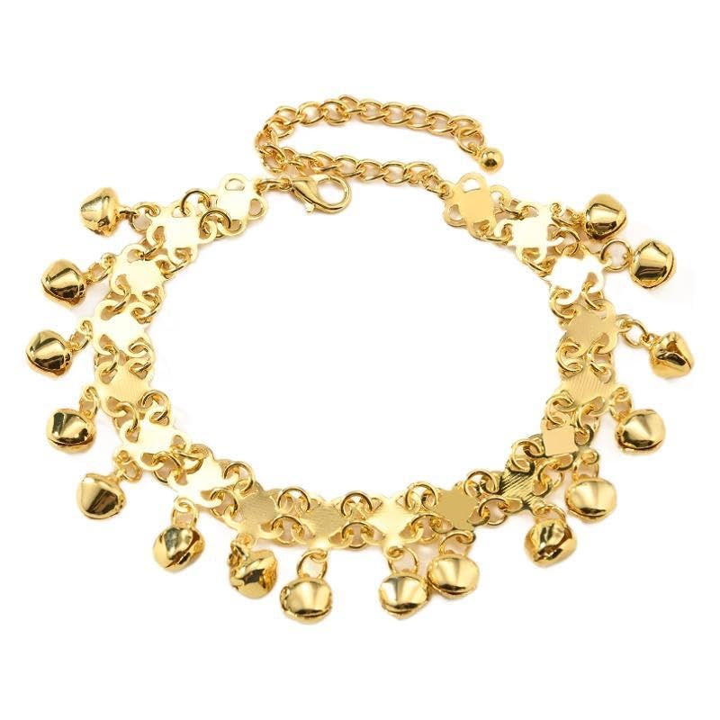OIDIMS Boho Jingling Bell Anklet for Women Gold-Tone Plated Tassel Bracelet Adjustable Barefoot Chain with Vintage Dangling Sounds Bells Beads Indian Gypsy Beach Fashion Jewelry Summer Fashion Charm - Image 1