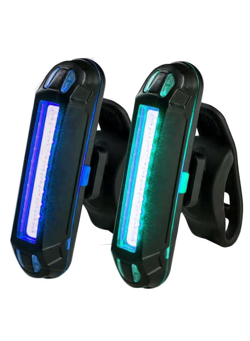 Generic Bike Rear Light,USB Rechargeable LED Safety Lights for Bicycle Taillights,Ultra Bright Waterproof Cycling Tail Light,Red/Green/Blue 7 Light Modes Fits on Any Road Bike 2pack  - Image 1