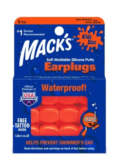 Mack's Mack's ear plugs silicon 6 duple (kids) orange 