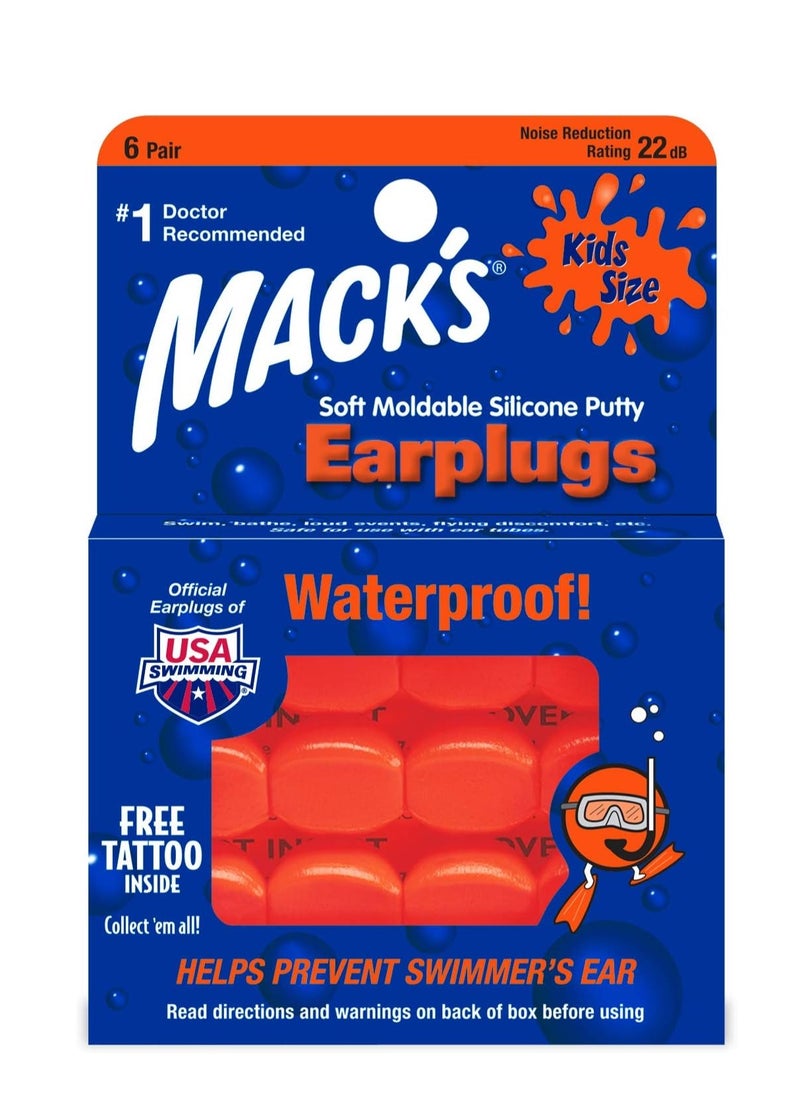 Mack's - Mack's ear plugs silicon 6 duple (kids) orange - Image 1