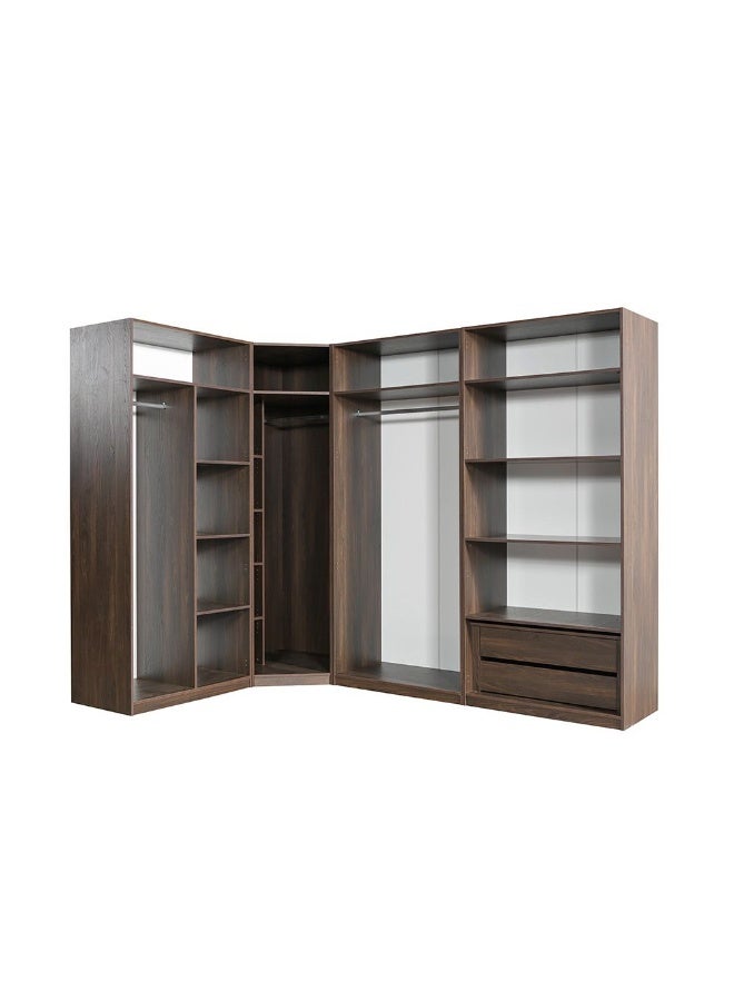 Infinity 2 Door Wardrobe With Shelves | Modular Wardrobe | Modern Design Storage For Bedroom L100xW59xH230cm - D.Walnut - Image 5