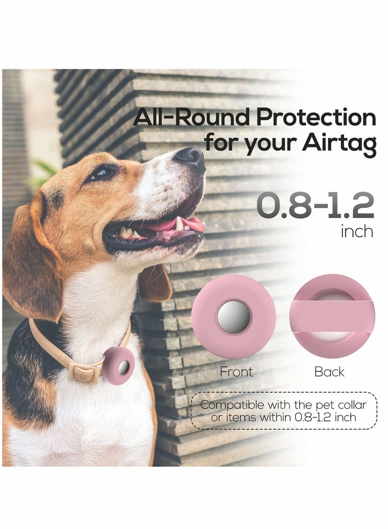 Excefore 2 PCS Air tag Dog Collar Holder, Silicone Pet Case for Apple Tags, Anti-Lost Tag Holder Compatible with Cat Collars Charms Accessories, Pink Purple  - Image 2
