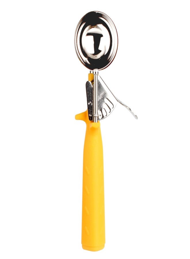 TrueCraftware- 1-5/8 oz Disher #20 Stainless Steel with Triangle Handle Yellow Color- Ice Cream Cookie Scooper for Baking Cookie Scoops Portion Control Scoop Cupcake Batter Ice Cream Yogurt Gelatos - Image 1