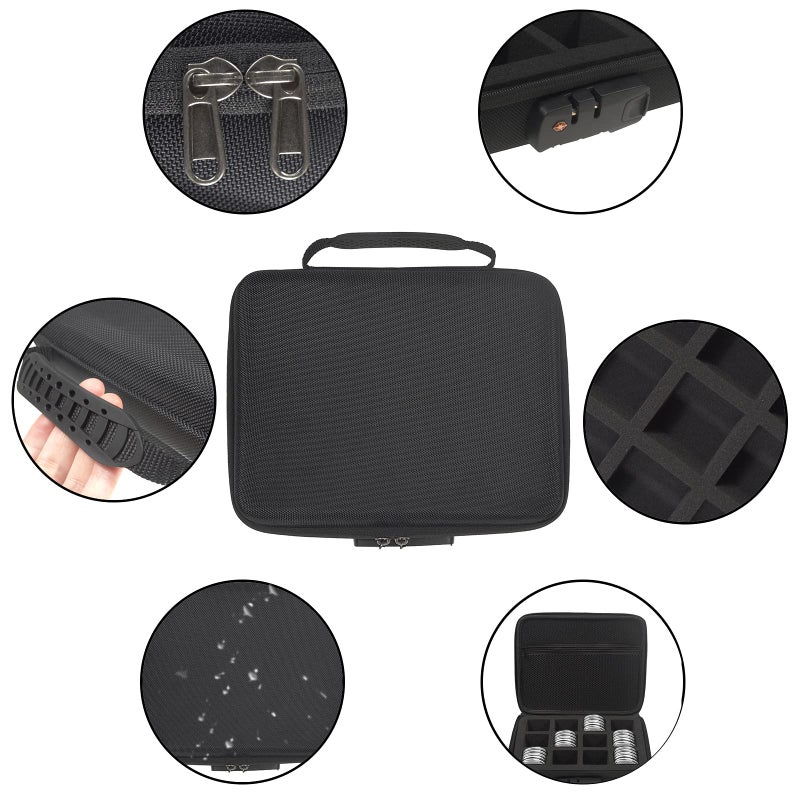 MUDOR 46mm Coin Holders for Collectors, MUODR Coin Storage Case with Lock,100 Pieces Coin Capsule and 11 Size Gasket, Coin Collection Supplies For Dime,Cent,Nickel,Quarter,Silver Dollar,Half Dollar - Image 3