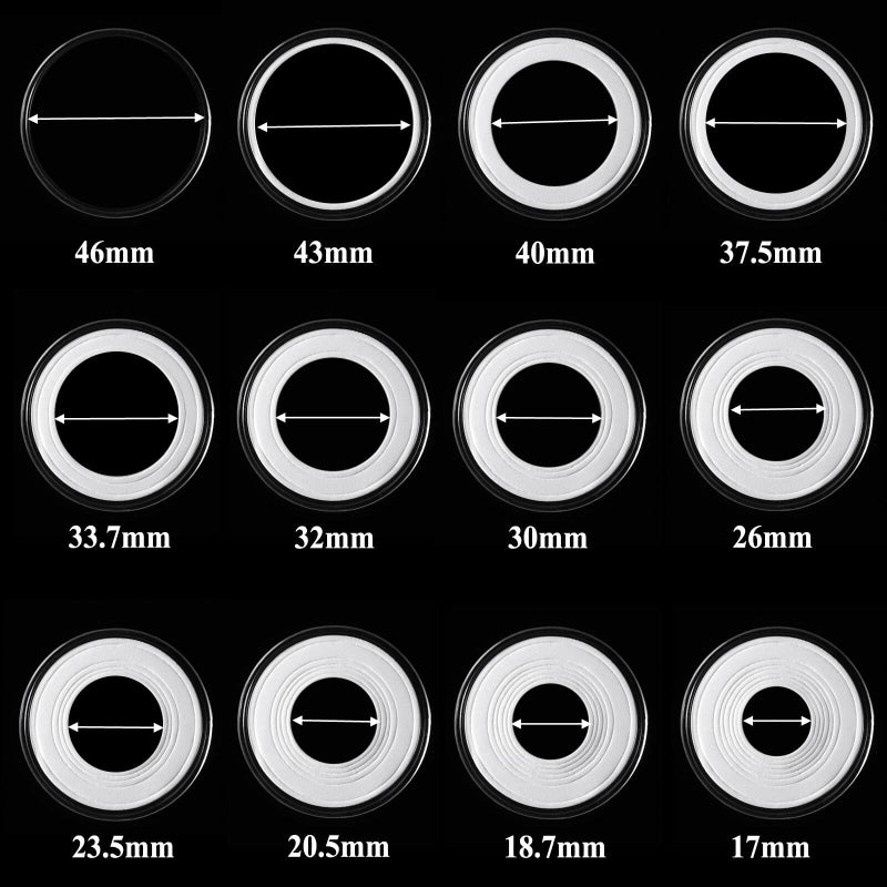 MUDOR 46mm Coin Holders for Collectors, MUODR Coin Storage Case with Lock,100 Pieces Coin Capsule and 11 Size Gasket, Coin Collection Supplies For Dime,Cent,Nickel,Quarter,Silver Dollar,Half Dollar - Image 4