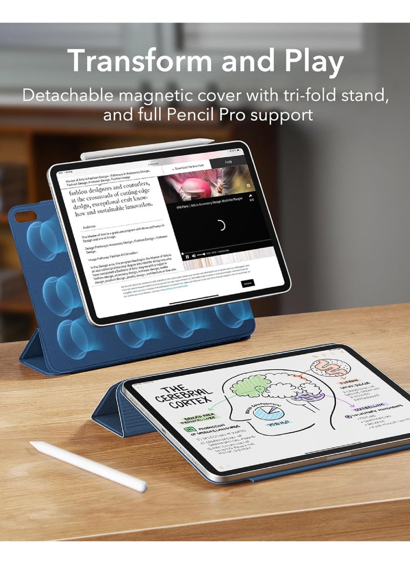 Captaintech iPad Pro 11 M4 Case (2024) – Magnetic Trifold Stand with Pencil Pro/USB-C Support, Slim Durable Protection (Rebound Series) - Image 3