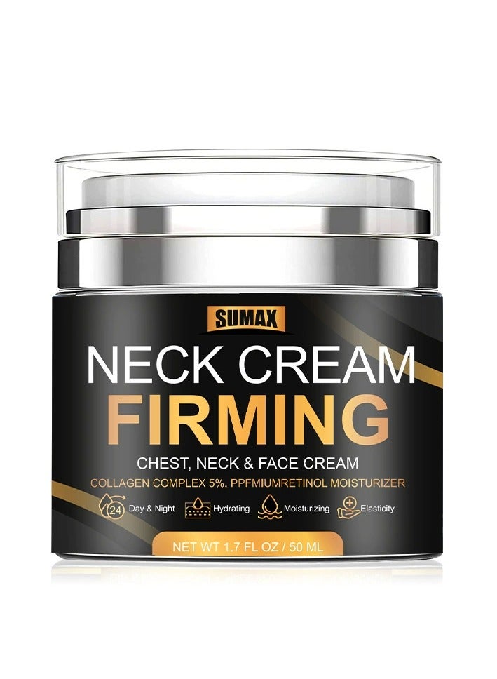 سوماكس كريم شد الرقبة - كريم مضاد للتجاعيد - شد الرقبة المترهلة وكريم مخفض الذقن المزدوجة - كريم شد البشرة بالكولاجين والريتينول - مرطب مضاد للشيخوخة للرقبة والصدر 1.7 أوقية - Image 1