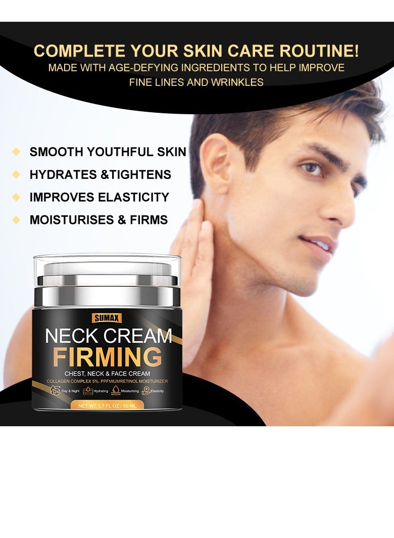 سوماكس كريم شد الرقبة - كريم مضاد للتجاعيد - شد الرقبة المترهلة وكريم مخفض الذقن المزدوجة - كريم شد البشرة بالكولاجين والريتينول - مرطب مضاد للشيخوخة للرقبة والصدر 1.7 أوقية - Image 3
