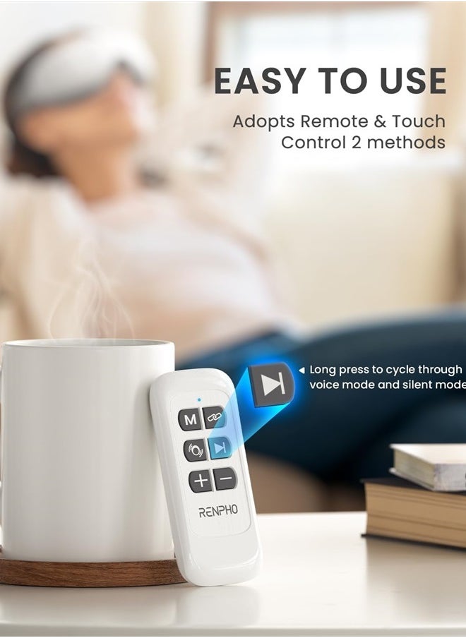 RENPHO - Eyeris 1 - Eye Massager for Migraines with Remote, Heat, Compression, Bluetooth, Heated Eye Massage Mask, Eye Care Device for Eye Relief, Dry Eyes, Improve Sleep, Mom Women Birthday Gifts Ideas - Image 1