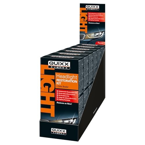 QUIXX QHRK1 Reliable Headlight Restoration Kit, Includes 50g Headlight Polish, 30ml Sealing, Sanding & Polishing Block, 12 Abrasive Papers and 4 Polish Cloths, Can Save a Vehicle from an MOT Failure, Increase Safety - Image 3