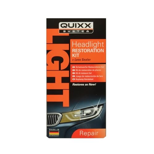 QUIXX QHRK1 Reliable Headlight Restoration Kit, Includes 50g Headlight Polish, 30ml Sealing, Sanding & Polishing Block, 12 Abrasive Papers and 4 Polish Cloths, Can Save a Vehicle from an MOT Failure, Increase Safety - Image 2