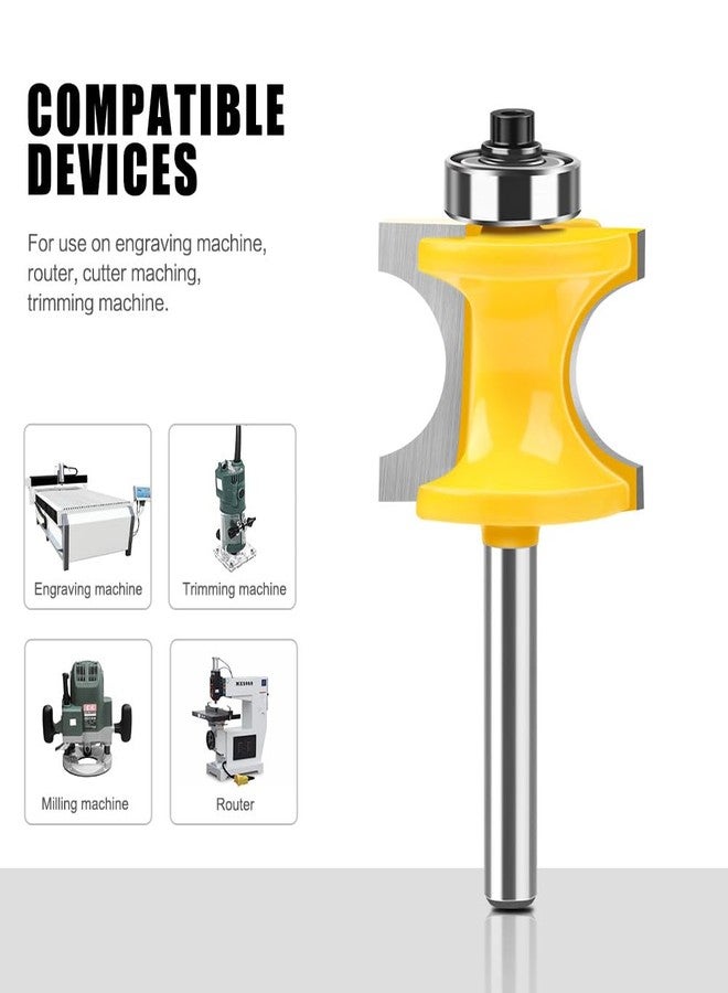 WSOOX 5PCS Bullnose Beading Router Bits with 1/4-Inch Shank Carbide-Tipped Corner Beading Bits Set Radius:1/4",3/8",1/2",5/8",3/4" - Image 4