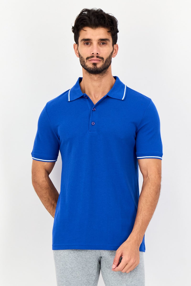 PUMA تي شيرت بولو قصير الأكمام للرجال، رياضي، خارجي، أزرق ملكي - Image 1