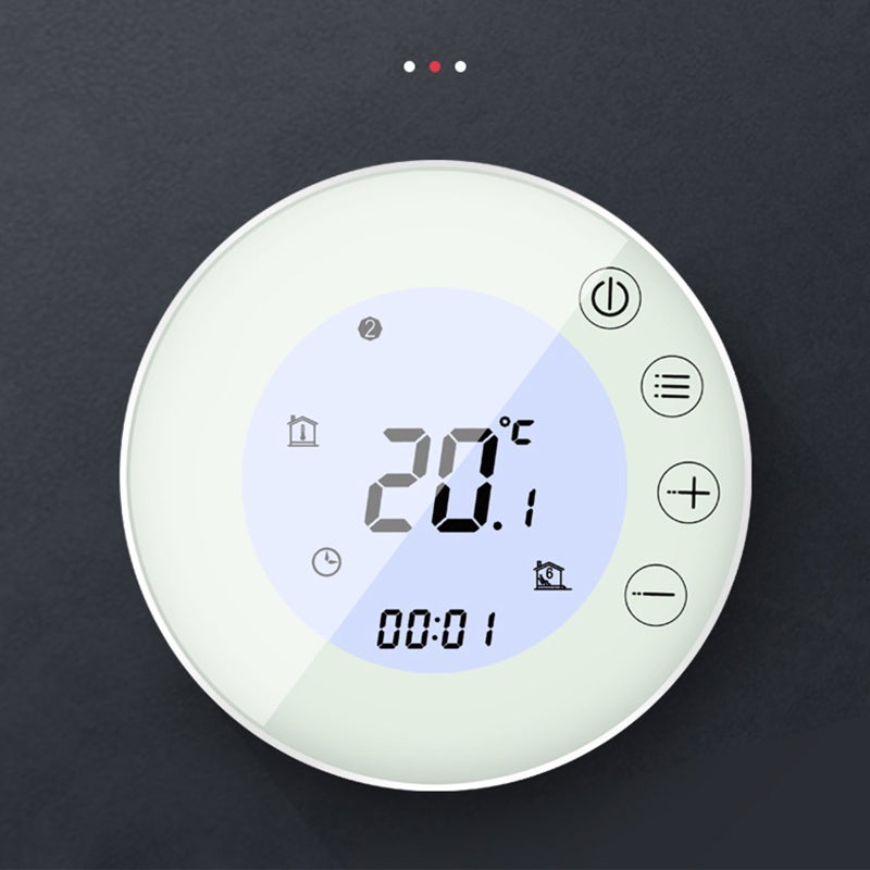Digital Thermostat PC ABS White LCD Display Smart Heating Temperature Control - WiFi App Touch Screen Programmable for Home Automation - Image 2