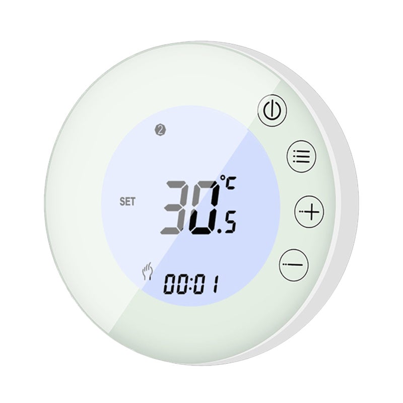 Digital Thermostat PC ABS White LCD Display Smart Heating Temperature Control - WiFi App Touch Screen Programmable for Home Automation - Image 1
