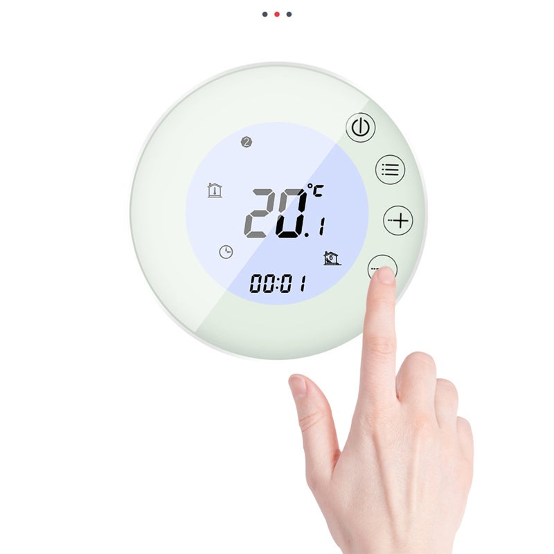 Digital Thermostat PC ABS White LCD Display Smart Heating Temperature Control - WiFi App Touch Screen Programmable for Home Automation - Image 3