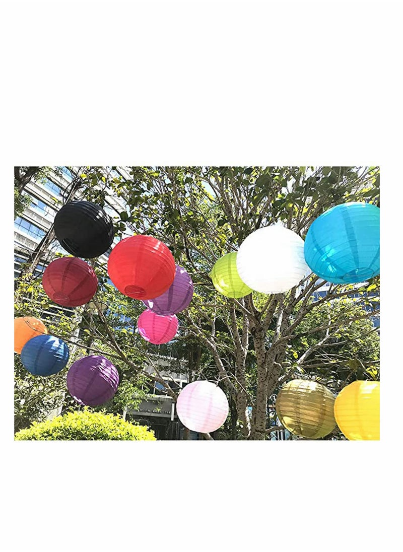 KASTWAVE - 10Pcs Red Paper Lanterns Decorative, Chinese/Japanese Hanging Round Foldable Lantern, for Birthday, Wedding, Halloween, Bridal Shower, Home Decor, Party (Size of 4”, 6”, 8”, 10”) - Image 1