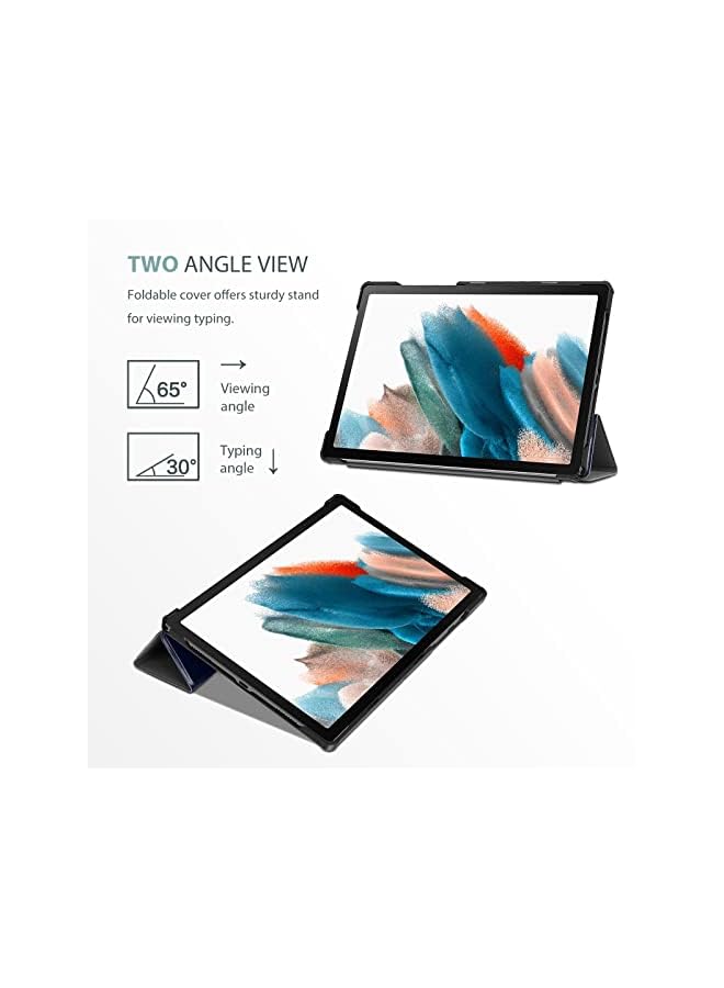 Procases For Galaxy Tab A8 Case 10.5 Inch 2022 Sm-X200 X205 X207, Tri-Fold Slim Case Folio Pu Leather Protective Smart Cover -Navy - Image 5