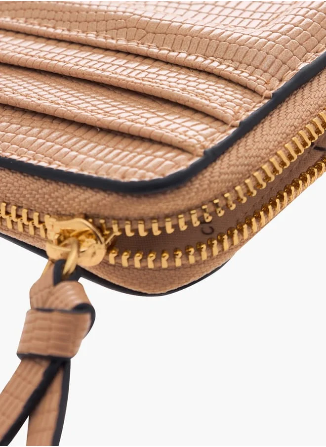Celeste Women Textured Wallet with Zip Closure
