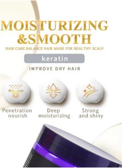 KERATIN 1000ml Keratin Hair Care Balance Hair Mask Rapidly Repairs and Nourish Damaged and Coarse Hair Natural Moisturizer Hydrating Smoothing Shining Strengthening Keratin Hair Mask Lavender  - Image 2