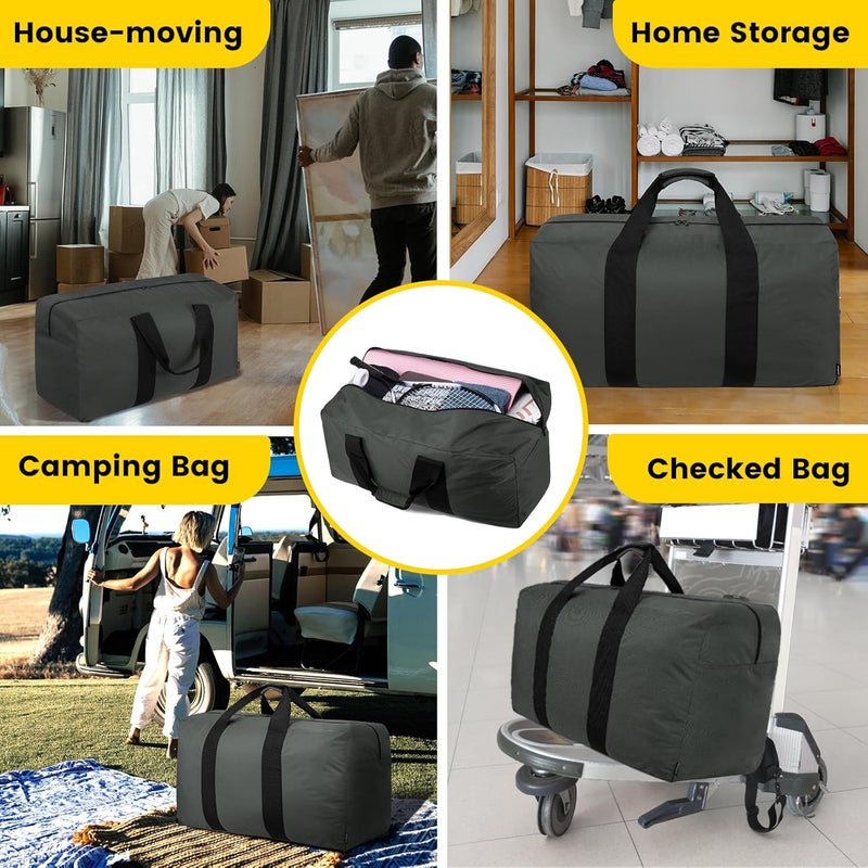 Vorspack Extra Large Duffle Bag for Travel - 100L Duffel Bag for Men Gear Bag for Storage Foldable Weekender Bag for Overnight Camping - Black - Image 5
