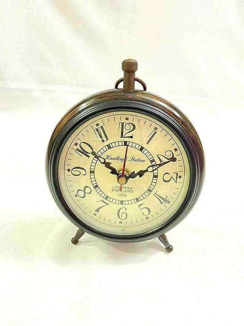 Room Decoration Room Decoration Handmade Wooden Table Top Clock Desk Clock 5 Inch Antique Style Home Study Living Dift Item 